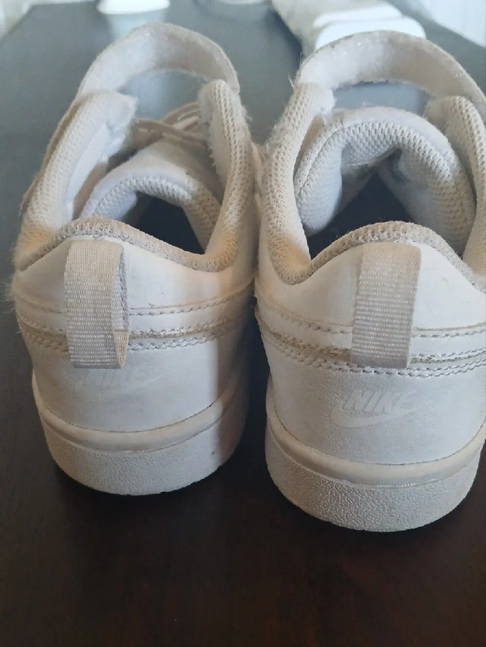 Nike Kids White Velcro Court Sneakers with Swoosh